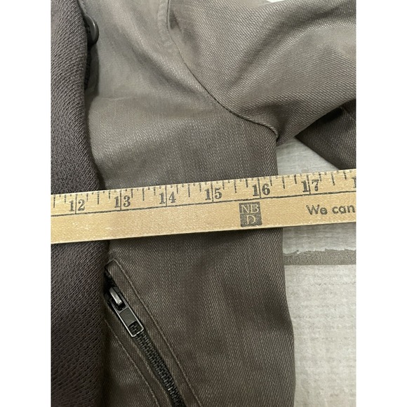 Free People Size 6  Drape Open Front Coated‎ Denim Moto Jacket - Picture 4 of 7